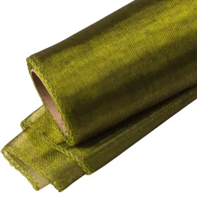 Organza 12cm x 8.2m - Tmavá olivovozelená