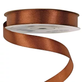 Saténová stuha 12mm x 22.86m - Tmavohnedá
