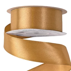 Saténová stuha 25mm x 22.86m - Zlatohnedá