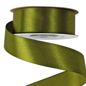 Saténová stuha 25mm x 22.86m - Olivová zelená
