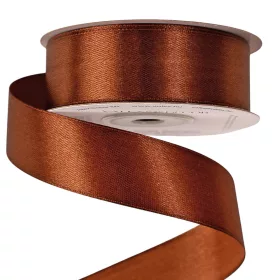 Saténová stuha 25mm x 22.86m - Tmavohnedá