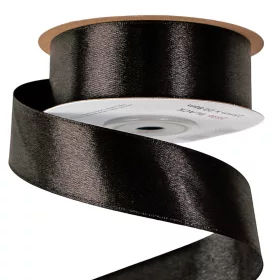 Saténová stuha 25mm x 22.86m - Čierna