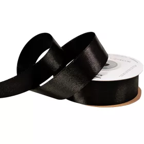 Saténová stuha 25mm x 22.86m - Čierna