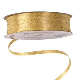 Saténová stuha 3mm x 91.44m - Zlatá