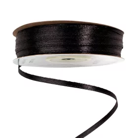 Saténová stuha 3 mm x 91.44 m - Čierna