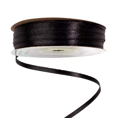 Saténová stuha 3 mm x 91.44 m - Čierna