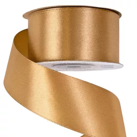 Saténová stuha 38mm x 22.86m - Zlatohnedá