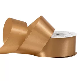 Saténová stuha 38mm x 22.86m - Zlatohnedá
