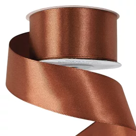 Saténová stuha 38mm x 22.86m - Tmavohnedá