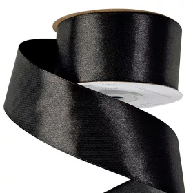 Saténová stuha 38mm x 22.86m - Čierna