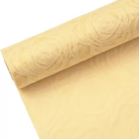   Dekoračný 3D vlizelín s ružovým kvetinovým vzorom 50cm x 4.5m - Krémová