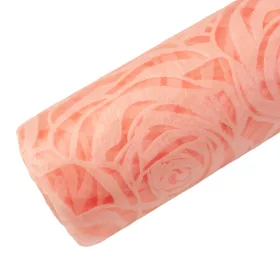   Dekoračný 3D vlizelín s ružovým kvetinovým vzorom 50cm x 4.5m - Púdrovoružová