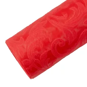   3D dekoračný vlizelín s motívom popínavej rastliny 50cm x 4.5m - Červená