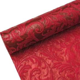   3D dekoračný vlizelín s motívom popínavej rastliny 50cm x 4.5m - Bordová