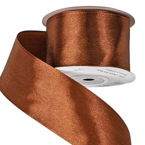 Saténová stuha 50mm x 22.86m - Tmavohnedá
