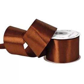 Saténová stuha 50mm x 22.86m - Tmavohnedá