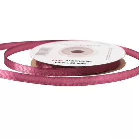 Saténová stuha 6mm x 22.86m - Baklažánová fialová