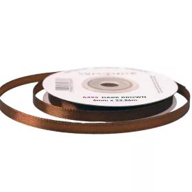 Saténová stuha 6mm x 22.86m - Tmavo hnedá
