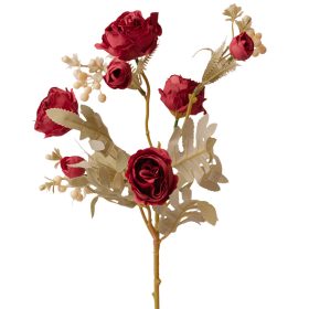 Matná ruža vetva, výška 56 cm - Červená