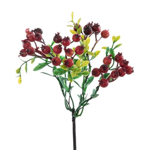 Vetva s bobuľami, výška 28,5 cm – Oranžová