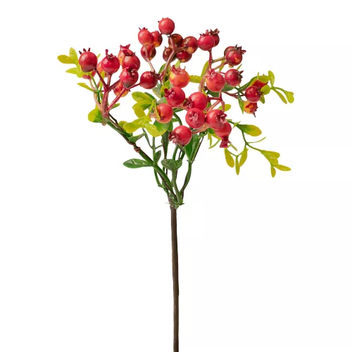 Vetva s bobuľami, výška 28,5 cm - Oranžová