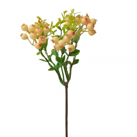 Vetva s bobuľami, výška 28,5 cm - Bieloružová