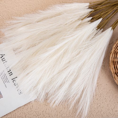 Pampová tráva umelý zväzok, 10-stonkový, výška 56,6 cm – Ekrú