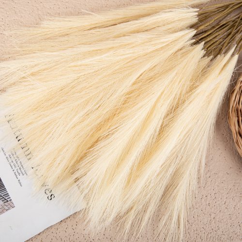 Pampová tráva umelý zväzok, 10-stonkový, výška 56,6 cm – Krémová