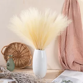   Pampová tráva umelý zväzok, 10-stonkový, výška 56,6 cm - Krémová