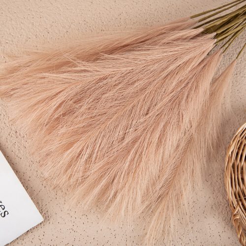 Pampová tráva umelý zväzok, 10-stonkový, výška 56,6 cm – Púdrovo béžová