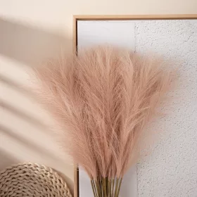  Pampová tráva umelý zväzok, 10-stonkový, výška 56,6 cm - Púdrovo béžová