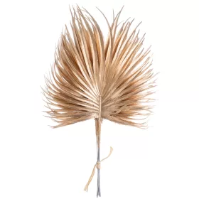   Metalický zlatý palmový listový zväzok, 6-stonkový, výška 33 cm, šírka 20 cm