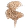 Metalický zlatý gingko biloba zväzok, 6-stonkový, výška 37 cm