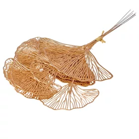   Metalický zlatý gingko biloba zväzok, 6-stonkový, výška 37 cm