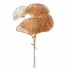 Metalický zlatý gingko biloba zväzok, 6-stonkový, výška 37 cm