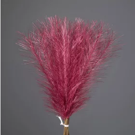   Strieborná metalická pampová tráva, 20-stonkový zväzok, výška 45 cm - Rose red