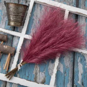   Strieborná metalická pampová tráva, 20-stonkový zväzok, výška 45 cm - Rose red