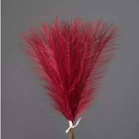   Strieborná metalická pampová tráva, 20-stonkový zväzok, výška 45 cm - Červená