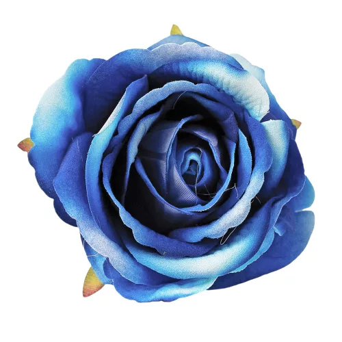 Zamatová ruža kvet, priemer 8 cm - Modrý
