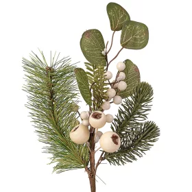 Zimná vetva s borovicou, listami a bobuľami, výška 37 cm