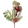 Zimná vetva s borovicou, eukalyptom, bobuľami a šiškou, výška 31 cm