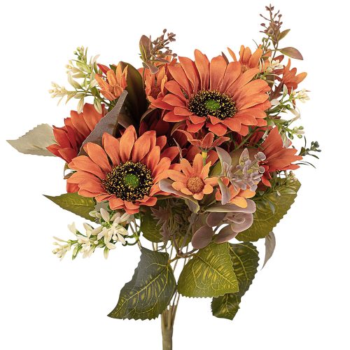 Slnečnica hodvábna kytica, výška 42 cm, priemer kvetu 9 cm – Oranžová