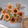 Slnečnica hodvábna kytica, výška 42 cm, priemer kvetu 9 cm – Oranžová