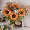 Slnečnica hodvábna kytica, výška 42 cm, priemer kvetu 9 cm – Oranžová