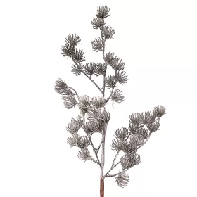 Metalická dekoratívna vetva, výška 44 cm - Strieborná