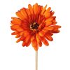 Gerbera hodvábna stonka, výška 55 cm, priemer kvetu 10 cm – Tmavooranžová