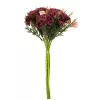 Klinček hodvábna kytica, výška 32 cm, priemer kytice 15 cm, priemer kvetu 6 cm, 7-stonková - Bordová