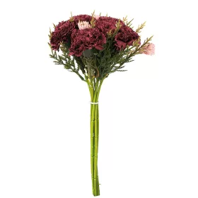   Klinček hodvábna kytica, výška 32 cm, priemer kytice 15 cm, priemer kvetu 6 cm, 7-stonková - Bordová