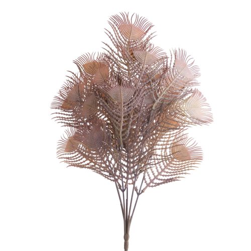 Pávie perie kytica, výška 37 cm - Hnedozelená