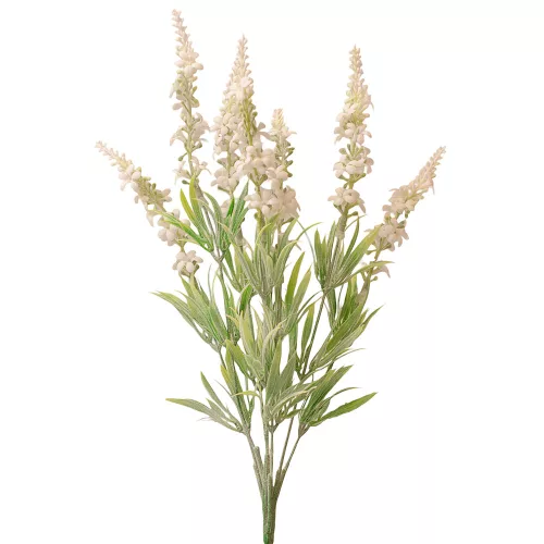Levanduľa umelá kytica, výška 37,5 cm - Biely
